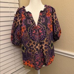 XiRENA Jules Blouse Floral Black Opal Print Small